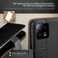moex Book Case für Xiaomi 13 – Klapphülle aus PU Leder mit Kartenfach, Komplett Schutz