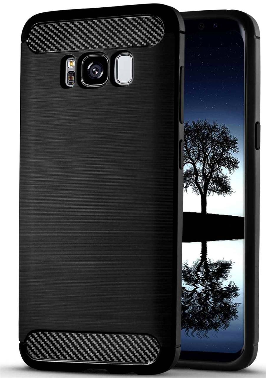 ONEFLOW Shift Case für Samsung Galaxy S8 – Handyhülle aus robustem TPU in Carbon- & brushed Alu-Optik