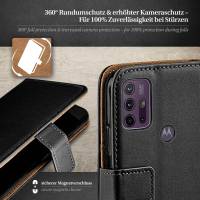moex Book Case für Motorola Moto G30 – Klapphülle aus PU Leder mit Kartenfach, Komplett Schutz