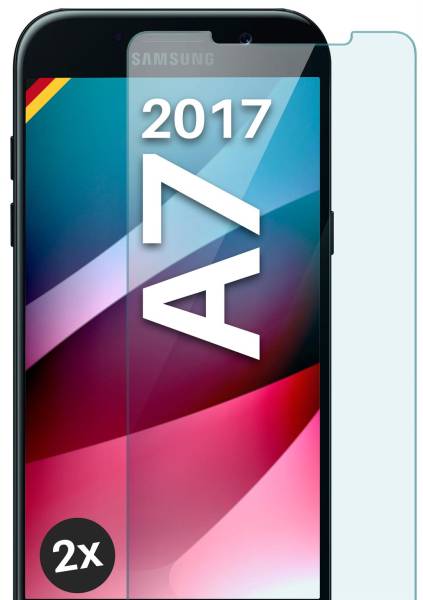 moex ShockProtect Klar für Samsung Galaxy A7 (2017) – Panzerglas für kratzfesten Displayschutz, Ultra klar