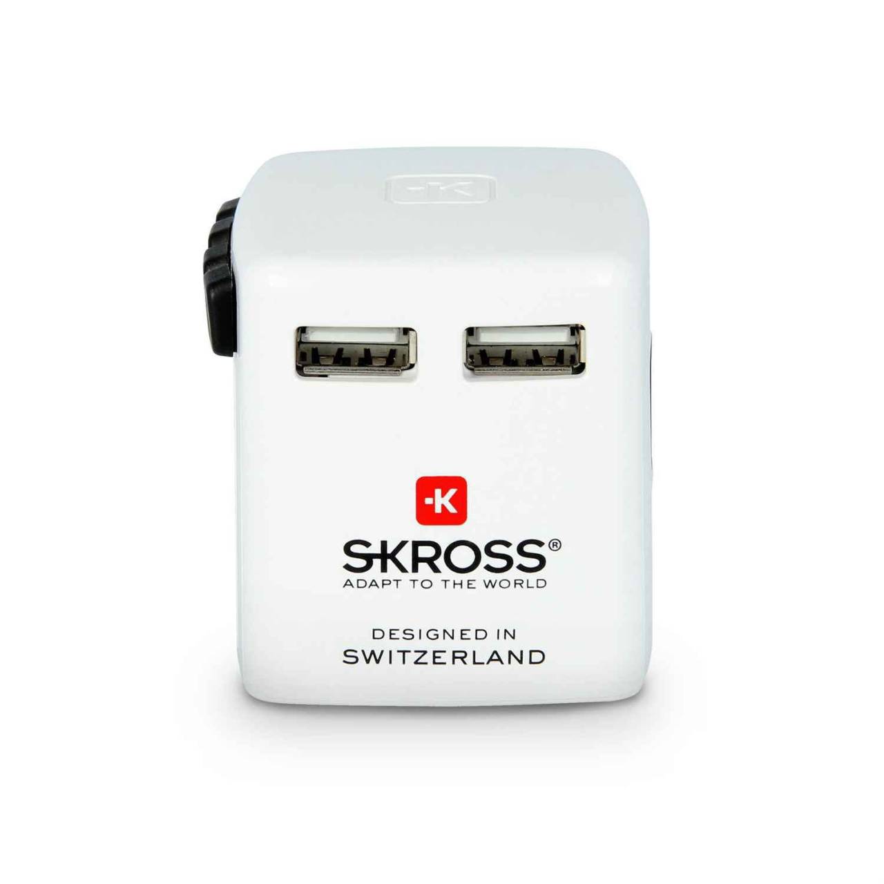 SKROSS World USB Charger – Kompaktes USB Ladegerät mit 2 USB-A Ports, Reiseadapter für 220 Länder