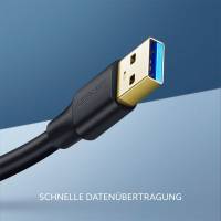 Ugreen Verlängerungskabel – USB-A (w.) auf USB-A (m.) für Smartphones und andere Geräte, 5Gb/s, Länge 2 m