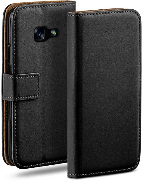 moex Book Case für Samsung Galaxy A3 (2017) – Klapphülle aus PU Leder mit Kartenfach, Komplett Schutz