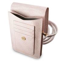 Guess Handtasche – elegante Umhängetasche für Smartphones mit goldenem Big Logo, AllOver 4G Logo Serie