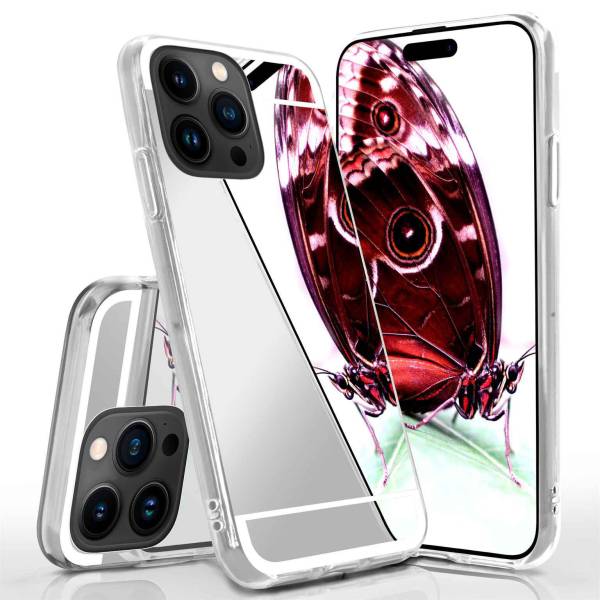 moex Mirror Case für Apple iPhone 14 Pro – Handyhülle aus Silikon mit Spiegel auf der Rückseite