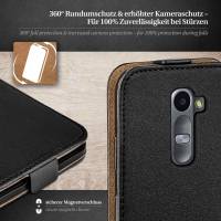 moex Flip Case für LG Leon – PU Lederhülle mit 360 Grad Schutz, klappbar
