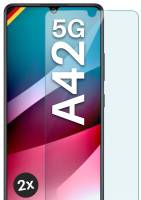 moex ShockProtect Klar für Samsung Galaxy A42 5G – Panzerglas für kratzfesten Displayschutz, Ultra klar