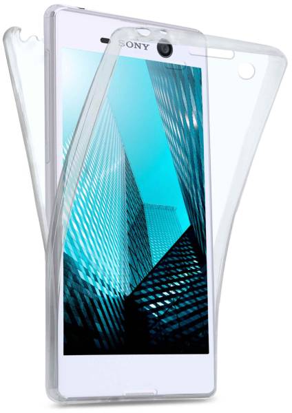 moex Double Case für Sony Xperia M5 – 360 Grad Hülle aus Silikon, Rundumschutz beidseitig