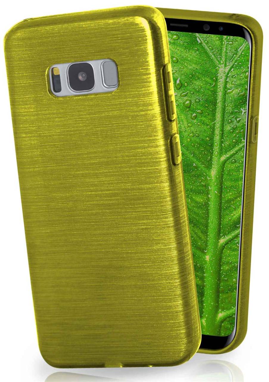 moex Brushed Case für Samsung Galaxy S8 Plus – Silikon Handyhülle, Backcover in Aluminium Optik