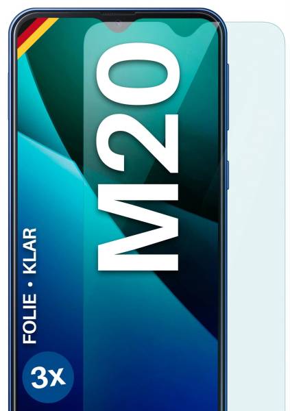 moex FlexProtect Klar für Samsung Galaxy M20 – Schutzfolie für unsichtbaren Displayschutz, Ultra klar