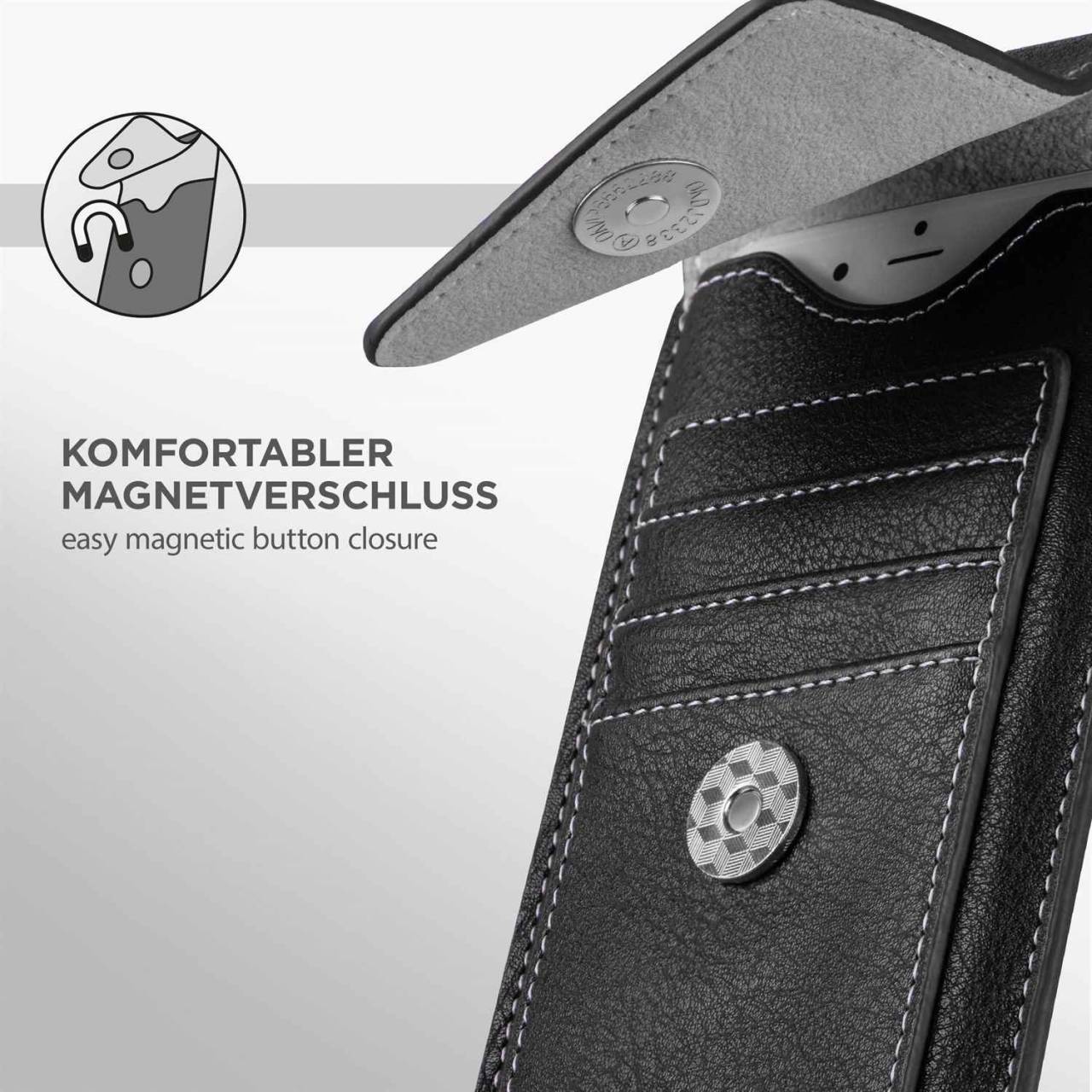 ONEFLOW Zeal Case für Motorola Moto G5s – Handy Gürteltasche aus PU Leder mit Kartenfächern
