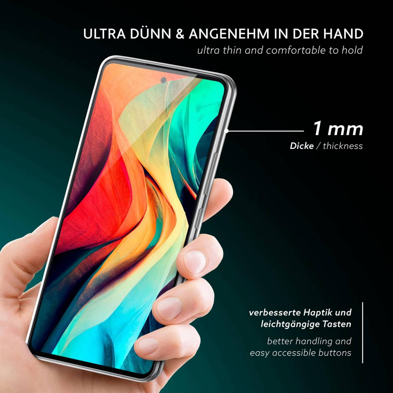 moex Aero Case für Samsung Galaxy A53 5G – Durchsichtige Hülle aus Silikon, Ultra Slim Handyhülle