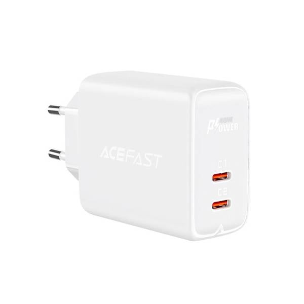 Acefast Ladegerät – 2x USB-C für Smartphones und andere Geräte, Schnelladegerät, 40 W Leistung