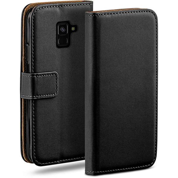 moex Book Case für Samsung Galaxy A8 (2018) – Klapphülle aus PU Leder mit Kartenfach, Komplett Schutz