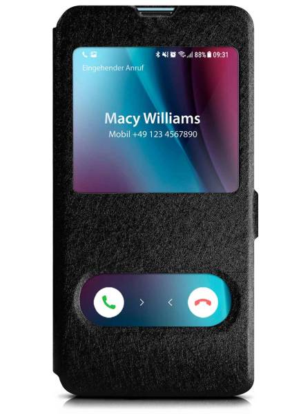 moex Comfort Case für Huawei P smart Pro – Klapphülle mit Fenster, ultra dünnes Flip Case