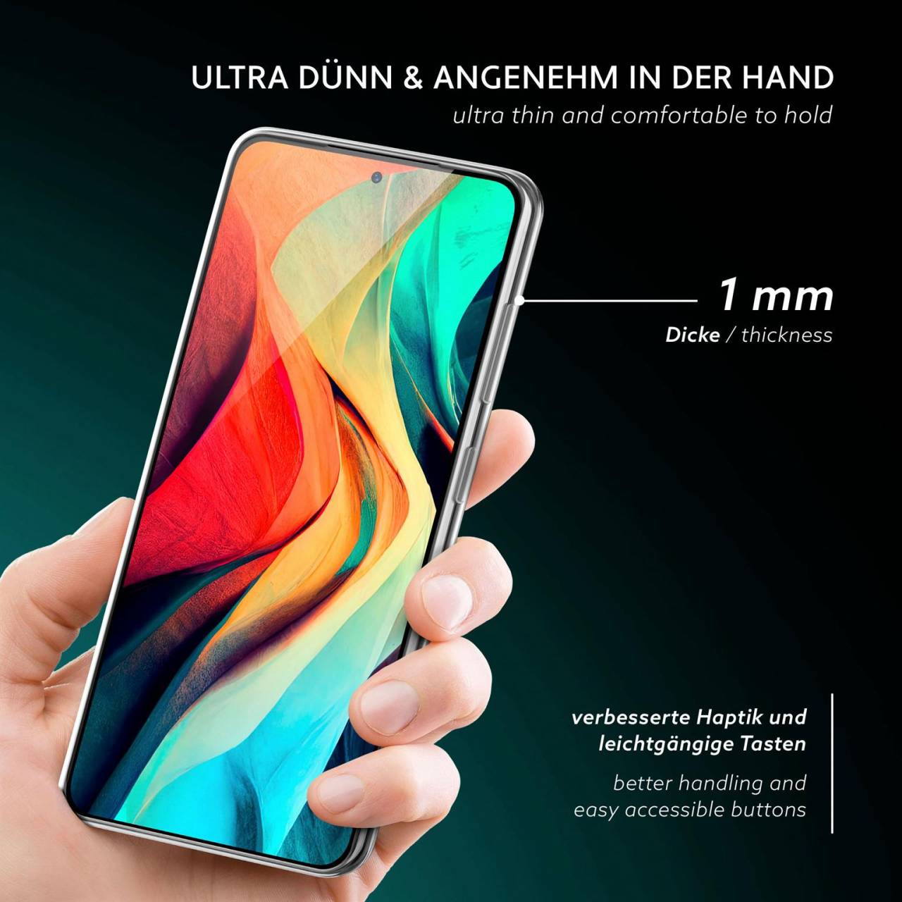 moex Aero Case für Samsung Galaxy S23 – Durchsichtige Hülle aus Silikon, Ultra Slim Handyhülle