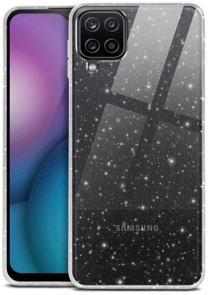 moex® Sparky Case für Samsung Galaxy A12 – Stylische Glitzer Hülle, ultra slim Handyhülle, durchsichtig