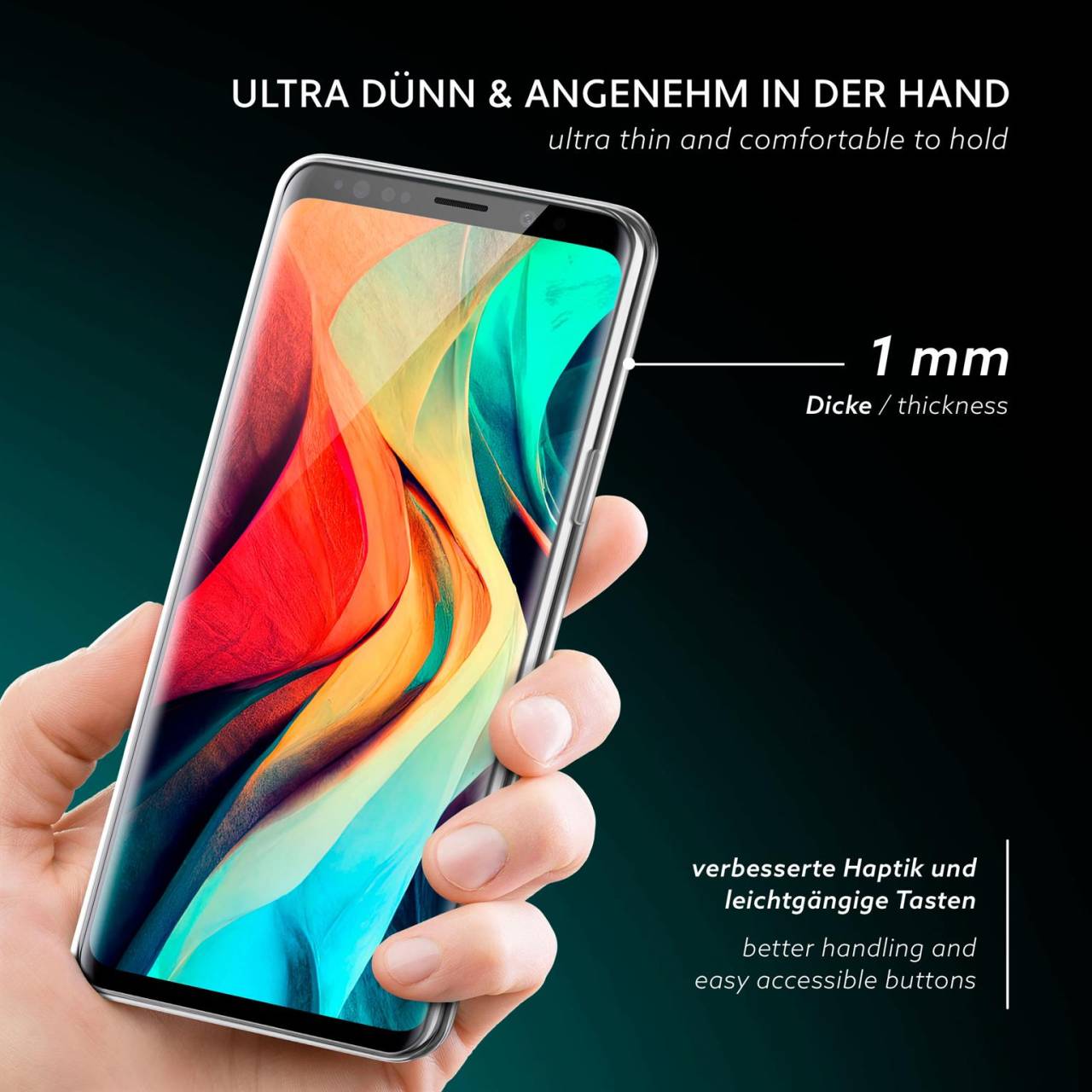 moex Aero Case für Samsung Galaxy S9 – Durchsichtige Hülle aus Silikon, Ultra Slim Handyhülle