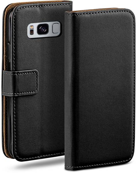 moex Book Case für Samsung Galaxy S8 Plus – Klapphülle aus PU Leder mit Kartenfach, Komplett Schutz