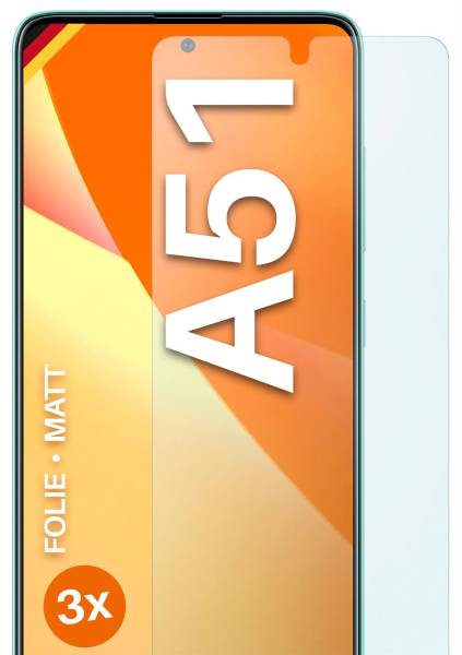 moex FlexProtect Matt für Samsung Galaxy A51 – Anti Reflex Schutzfolie für besten Displayschutz, Matt