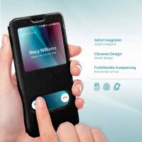 moex Comfort Case für Samsung Galaxy J5 (2015) – Klapphülle mit Fenster, ultra dünnes Flip Case