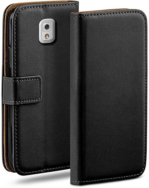 moex Book Case für Samsung Galaxy Note 3 – Klapphülle aus PU Leder mit Kartenfach, Komplett Schutz